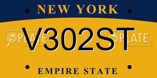 V302ST New York License Plate