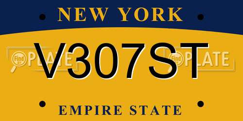 V307ST New York License Plate