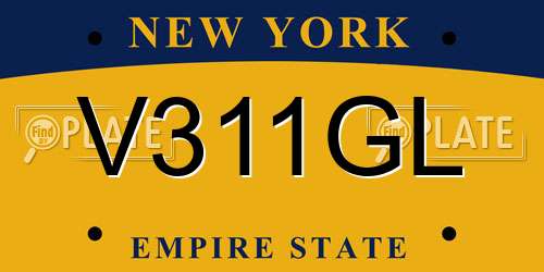 V311GL New York License Plate