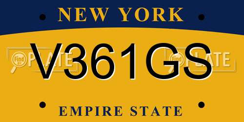 V361GS New York License Plate