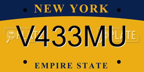 V433MU New York License Plate