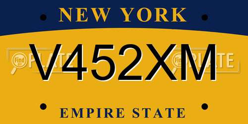 V452XM New York License Plate