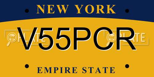 V55PCR New York License Plate