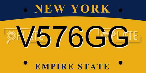 V576GG New York License Plate