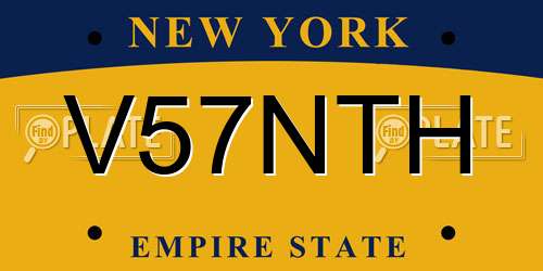 V57NTH New York License Plate