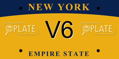 V6 New York License Plate