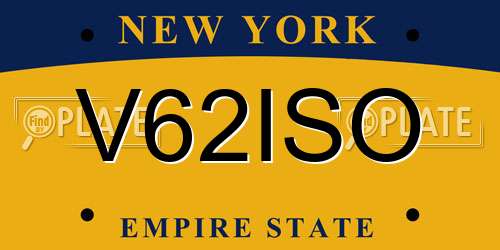 V62ISO New York License Plate