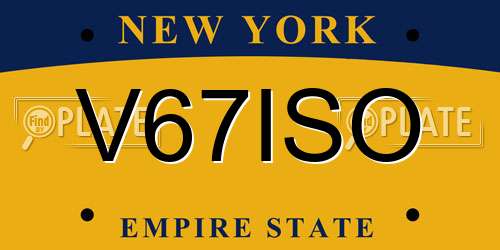 V67ISO New York License Plate