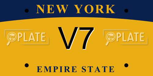 V7 New York License Plate