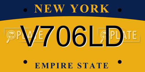 V706LD New York License Plate