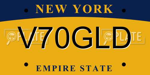 V70GLD New York License Plate