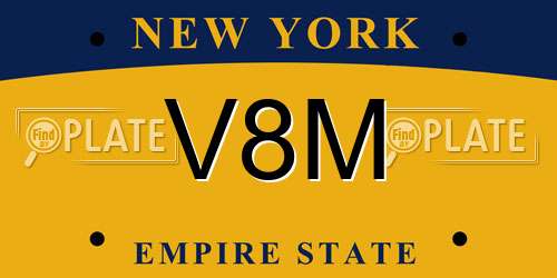 V8M New York License Plate