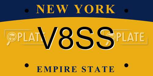 V8SS New York License Plate