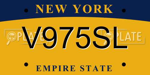 V975SL New York License Plate