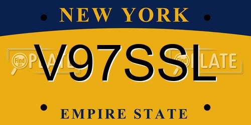 V97SSL New York License Plate