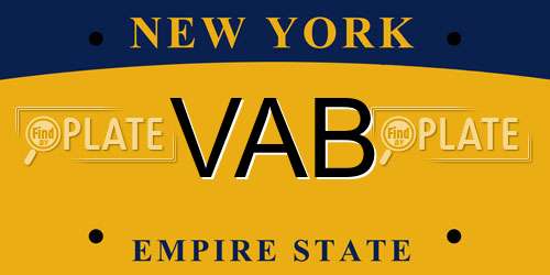 VAB New York License Plate