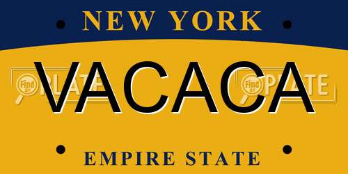 VACACA New York License Plate