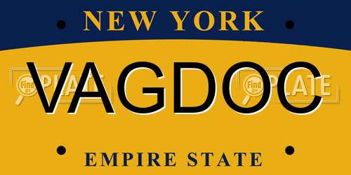 VAGDOC New York License Plate