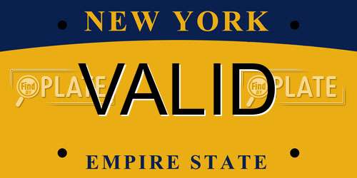 VALID New York License Plate