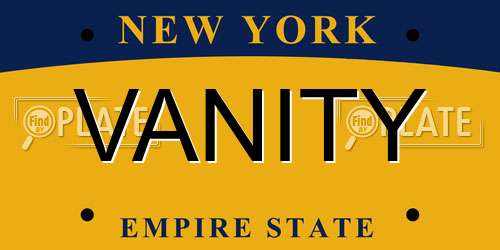 VANITY New York License Plate