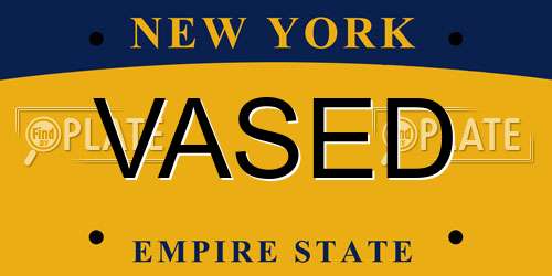 VASED New York License Plate
