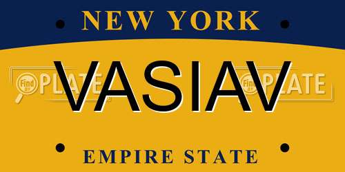VASIAV New York License Plate