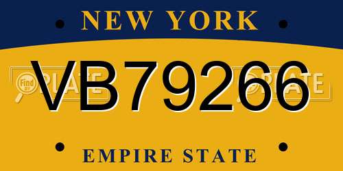 VB79266 New York License Plate