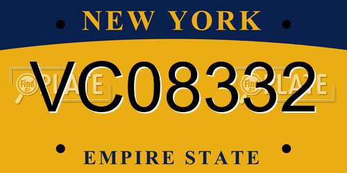VC08332 New York License Plate