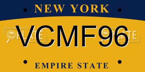 VCMF96 New York License Plate