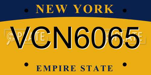 VCN6065 New York License Plate