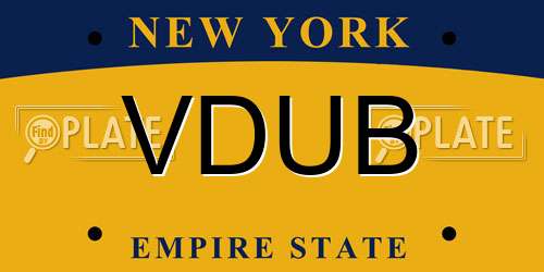 VDUB New York License Plate