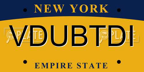 VDUBTDI New York License Plate