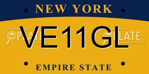 VE11GL New York License Plate