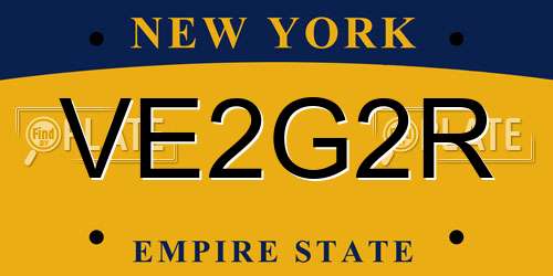 VE2G2R New York License Plate