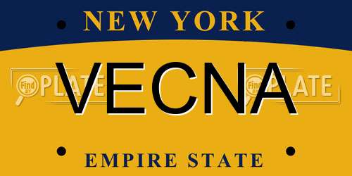 VECNA New York License Plate