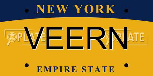 VEERN New York License Plate