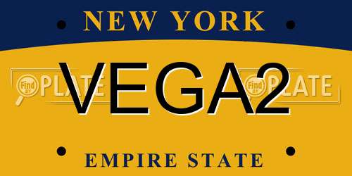 VEGA2 New York License Plate