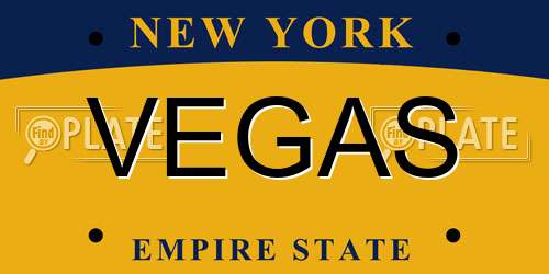 VEGAS New York License Plate