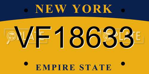 VF18633 New York License Plate