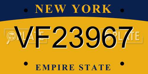 VF23967 New York License Plate
