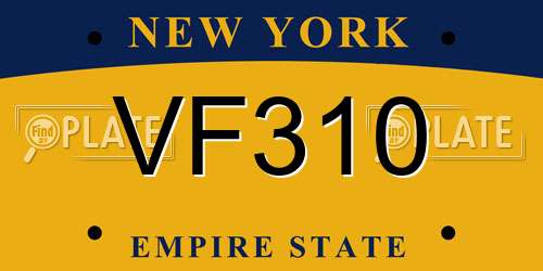 VF310 New York License Plate