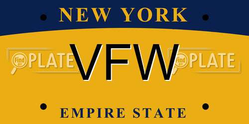 VFW New York License Plate