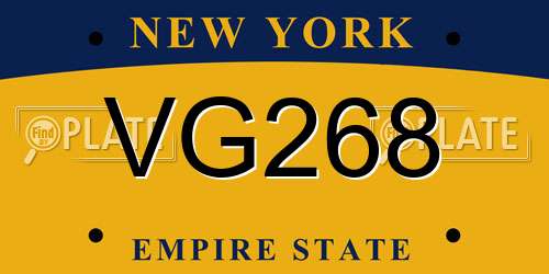 VG268 New York License Plate