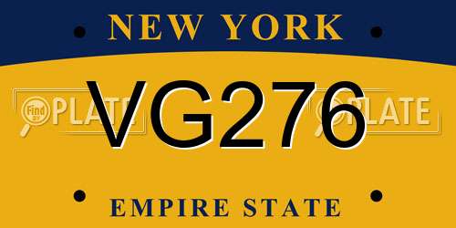 VG276 New York License Plate