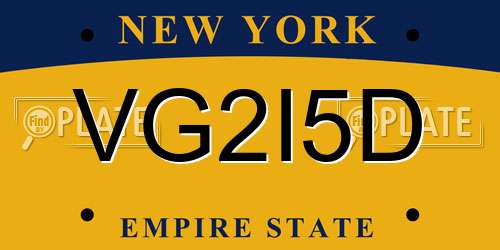 VG2I5D New York License Plate