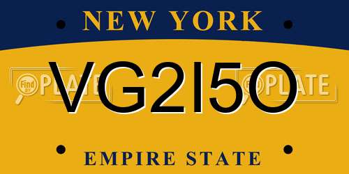 VG2I5O New York License Plate