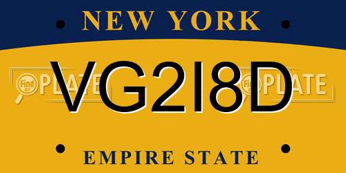 VG2I8D New York License Plate