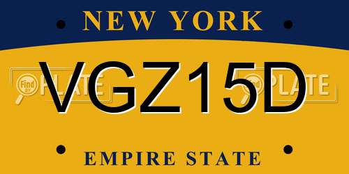 VGZ15D New York License Plate