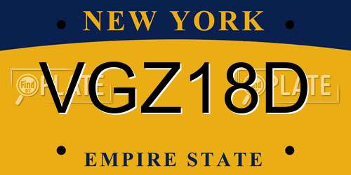 VGZ18D New York License Plate