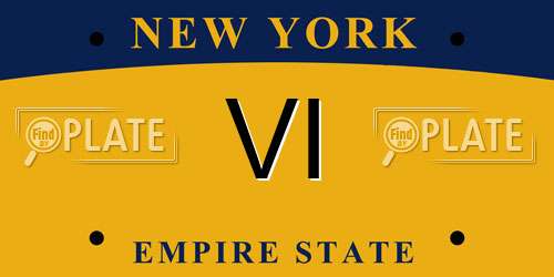 VI New York License Plate